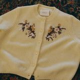 DÔEN - BABETTE CASHMERE CARDIGAN -- BUTTERCUP FLORAL EMBROIDERY