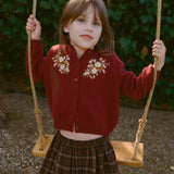 DÔEN - BABETTE CASHMERE CARDIGAN -- MALBEC FLORAL EMBROIDERY