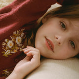 DÔEN - BABETTE CASHMERE CARDIGAN -- MALBEC FLORAL EMBROIDERY