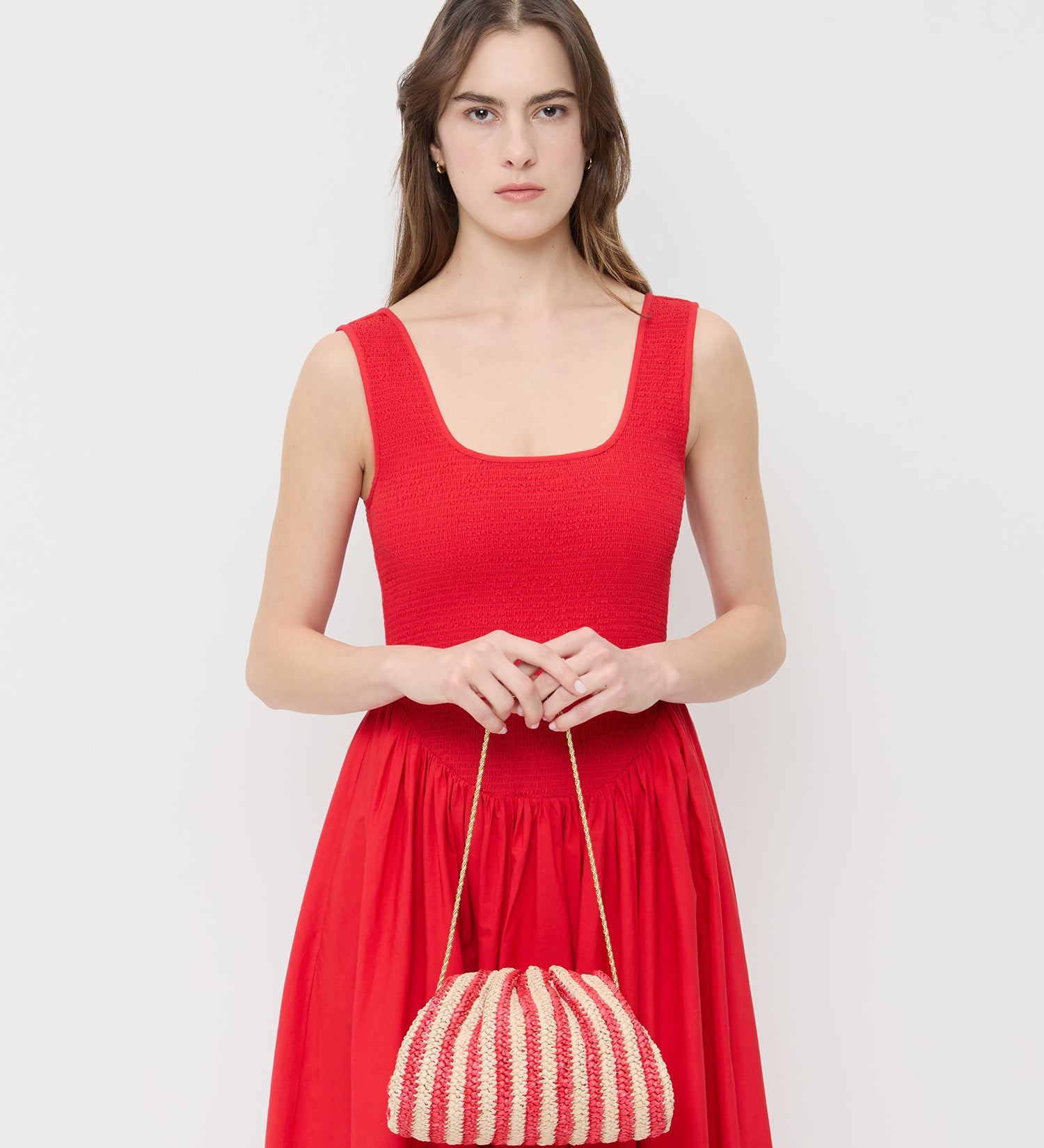 Loeffler Randall - Bailey Red/Natural Crochet Clutch