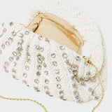 Loeffler Randall - Bailey White/Crystal Dome Clutch