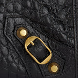 Balenciaga - Le City Medium Croc Embossed Bag in Black