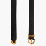 Khaite - Bambi Belt in Black Leather with Gold