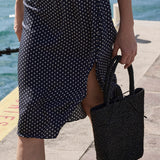 DÔEN - BATEAU BAG -- BLACK RAFFIA