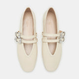 Le Monde Beryl - Ballet Claudia Slipper / Ecru Naplack Leather