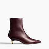 Khaite - Bella Ankle Boot in Bordeaux Vintage Calf Leather