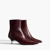 Khaite - Bella Ankle Boot in Bordeaux Vintage Calf Leather