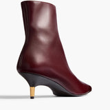 Khaite - Bella Ankle Boot in Bordeaux Vintage Calf Leather