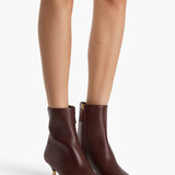 Khaite - Bella Ankle Boot in Bordeaux Vintage Calf Leather
