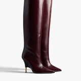 Khaite - Bella Knee - High Boot in Bordeaux Vintage Calf