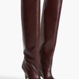 Khaite - Bella Knee-High Boot in Bordeaux Vintage Calf