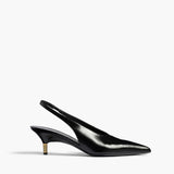 Khaite - Bella Low Pump in Black Glazed Leather
