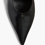Khaite - Bella Low Pump in Black Glazed Leather