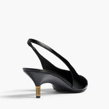 Khaite - Bella Low Pump in Black Glazed Leather