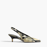 Khaite - Bella Low Pump in Natural Python - Embossed Leather