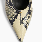 Khaite - Bella Low Pump in Natural Python - Embossed Leather