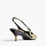 Khaite - Bella Low Pump in Natural Python - Embossed Leather