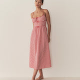 DÔEN - BELLINE DRESS -- ROUGE LA MADDALENA GINGHAM