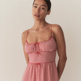 DÔEN - BELLINE DRESS -- ROUGE LA MADDALENA GINGHAM