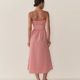DÔEN - BELLINE DRESS -- ROUGE LA MADDALENA GINGHAM