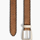 Khaite - Benny Belt with Whipstitch in Dattero and Silver