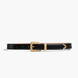 Khaite - Benny Belt in Black Leather with Gold