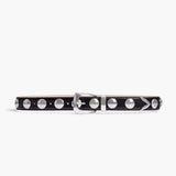 Khaite - Benny Belt with Studs in Black Leather and Silver