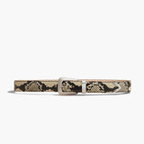 Khaite - Benny Belt in Natural Python-Embossed Leather with Antique Silver