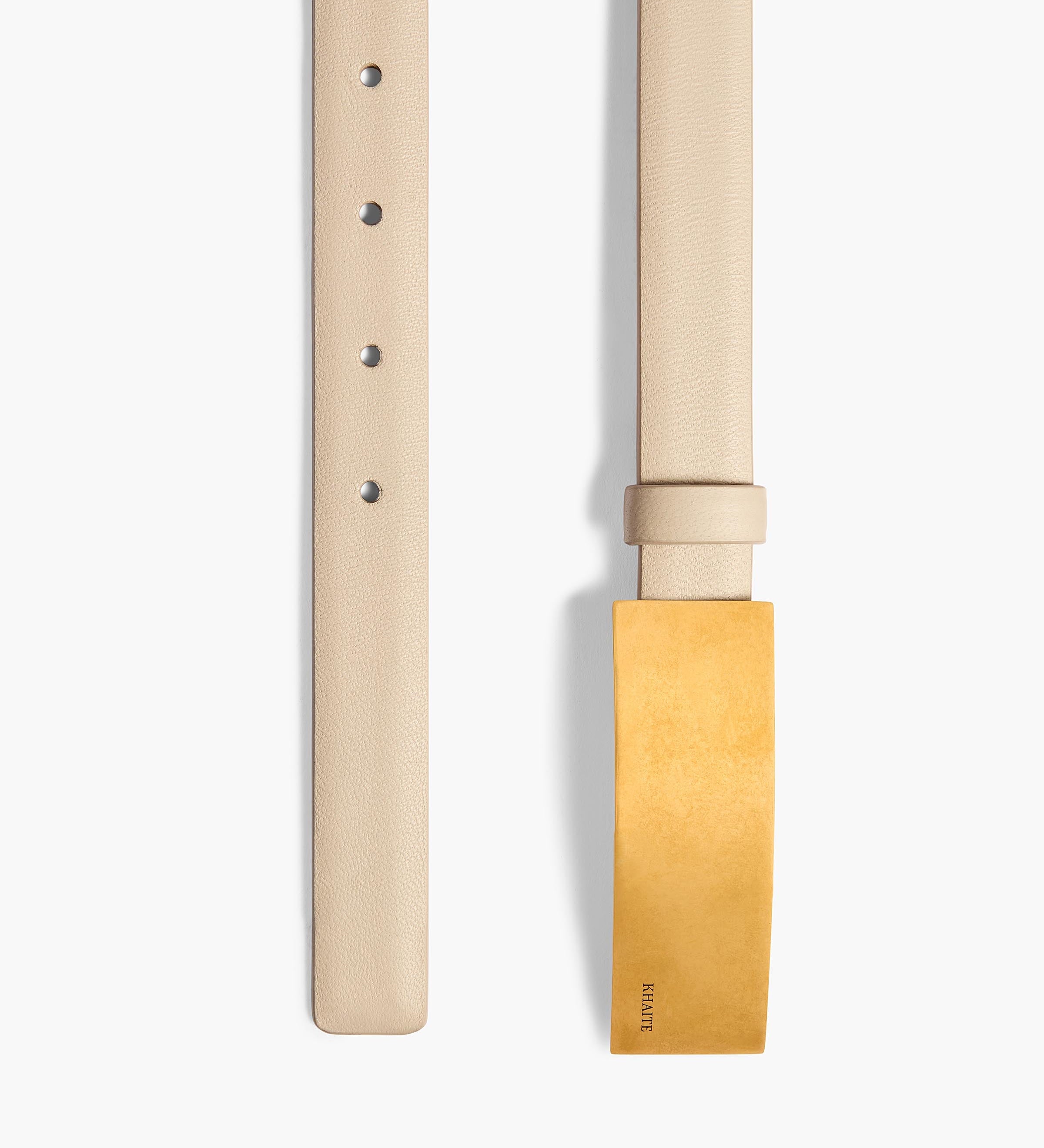 Khaite - Berlin Belt in Burro Leather with Antique Gold