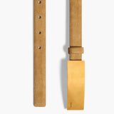 Khaite - Berlin Belt in Mud Suede with Antique Gold