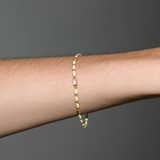 Dorsey - ENAMEL MOISSANITE BRACELET IN BEURRE, 18K GOLD VERMEIL
