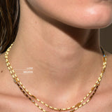 Dorsey - ENAMEL MOISSANITE NECKLACE IN LUNE, 18K GOLD VERMEIL