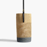 Khaite - Billie Bucket Bag in Natural and Lead Raffia