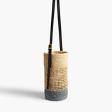 Khaite - Small Billie Bucket Bag in Natural and Lead Raffia