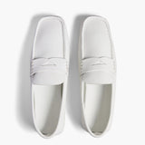Khaite - Billy Loafer in Optic White Pebbled Leather