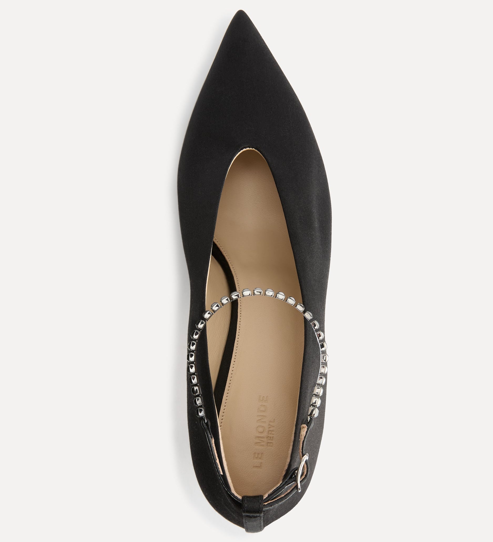 Le Monde Beryl - Babouche Kitten Crystal / Black Satin