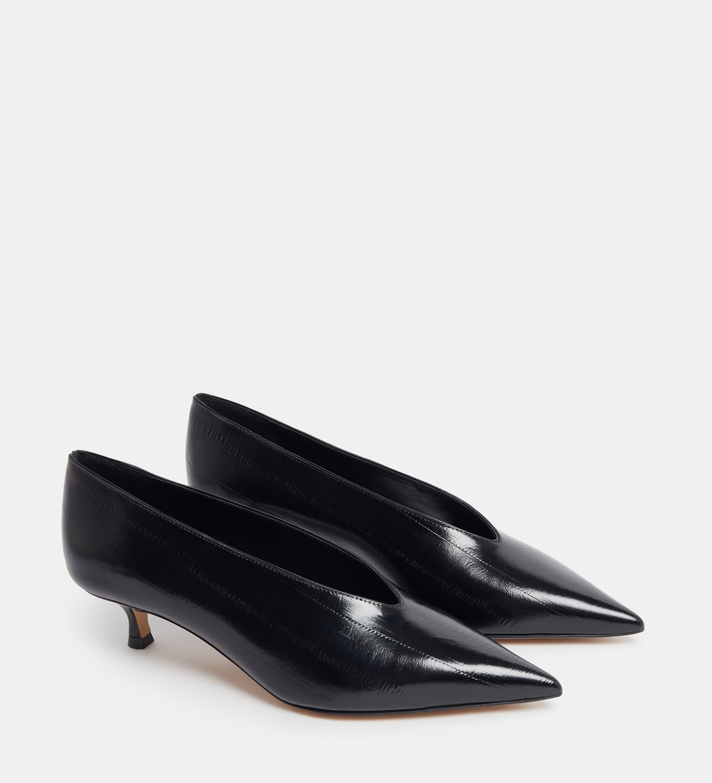 Le Monde Beryl - Babouche Kitten/ Black Leather Eel Effect