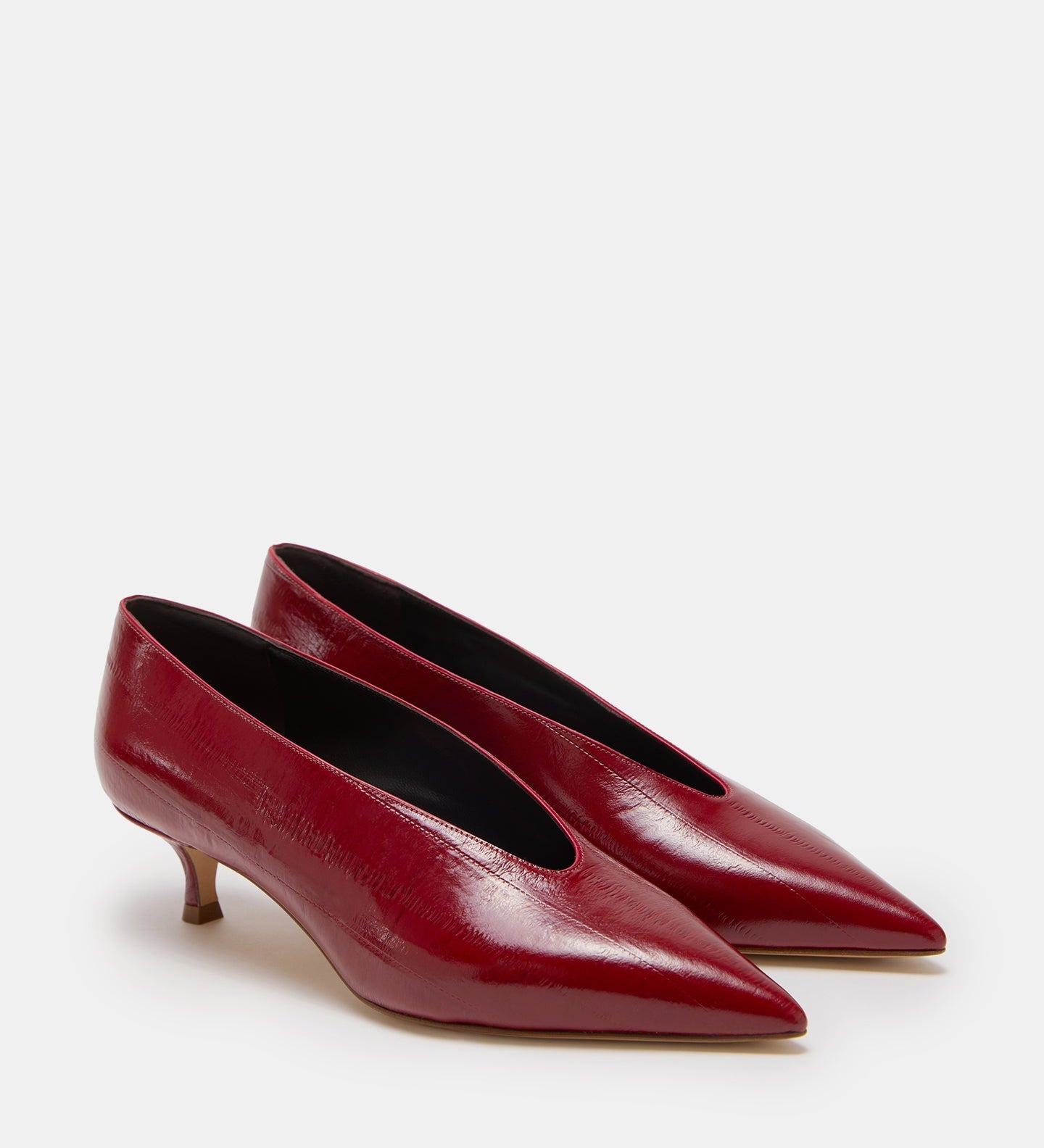 Le Monde Beryl - Babouche Kitten/ Oxblood Leather Eel Effect