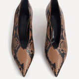 Le Monde Beryl - Babouche Kitten / Fango Leather Snake Effect