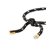 Dorsey - PARACORD NOIR ET BLANC TIE ANKLET, GOLD