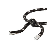 Dorsey - PARACORD NOIR ET BLANC TIE ANKLET, SILVER