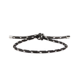Dorsey - PARACORD NOIR ET BLANC TIE ANKLET, SILVER