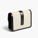 Khaite - Blake Crossbody Bag in Black Leather with Natural Canvas