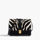 Khaite - Blake Crossbody Bag in Zebra Haircalf and Black Leather