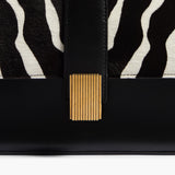 Khaite - Blake Crossbody Bag in Zebra Haircalf and Black Leather