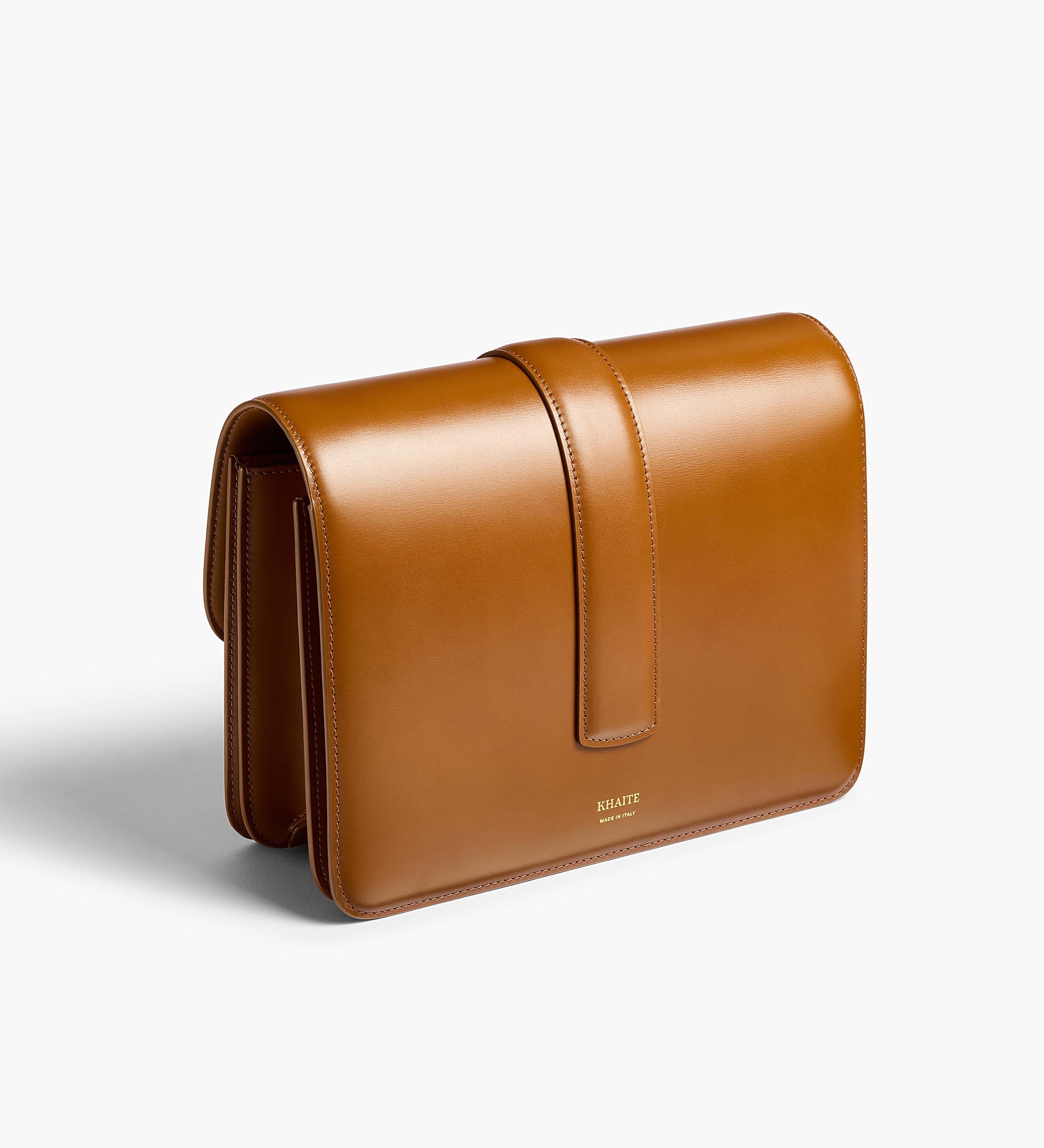 Khaite - Blake Crossbody Bag in Dark Honey Leather