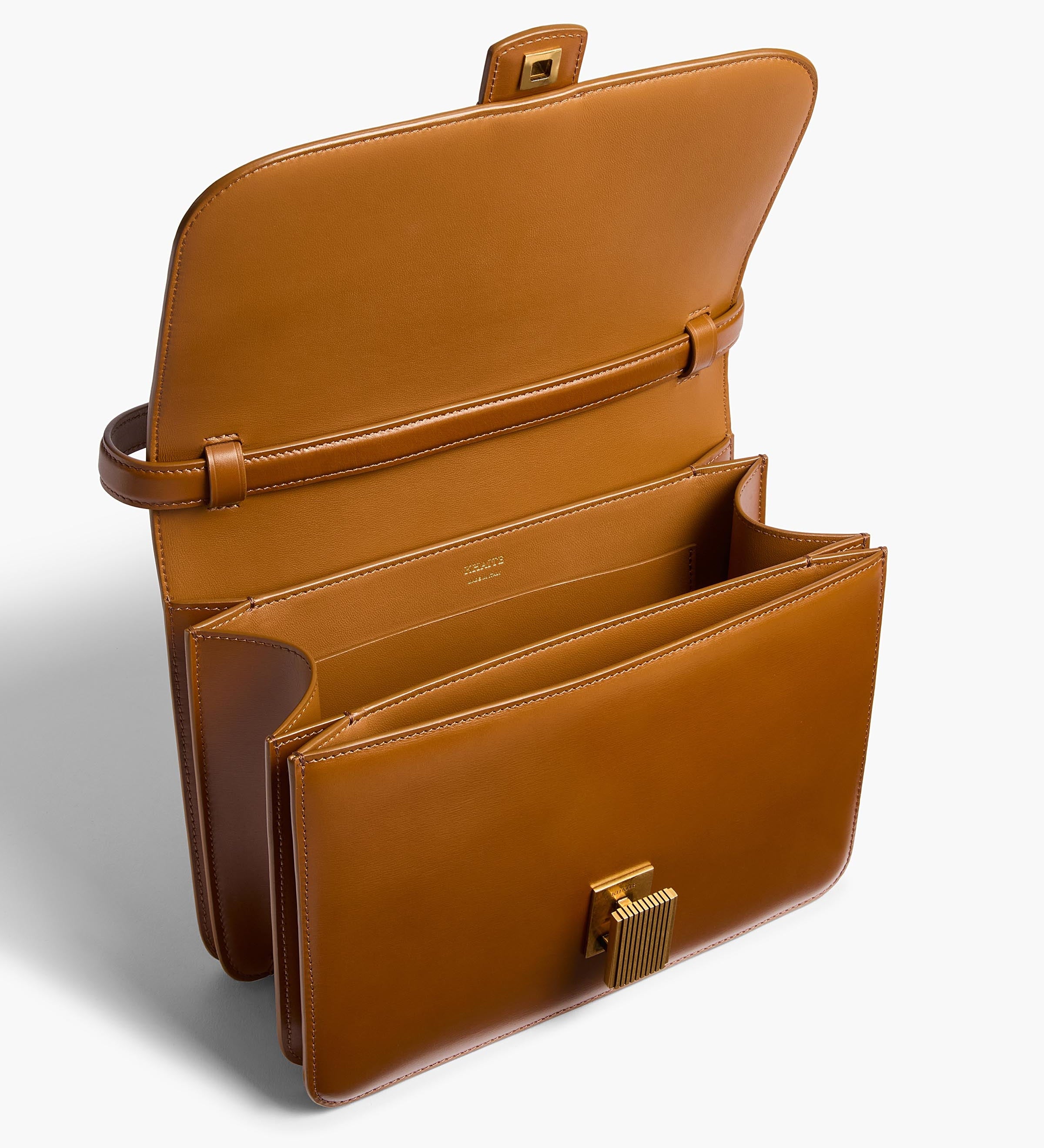 Khaite - Blake Crossbody Bag in Dark Honey Leather
