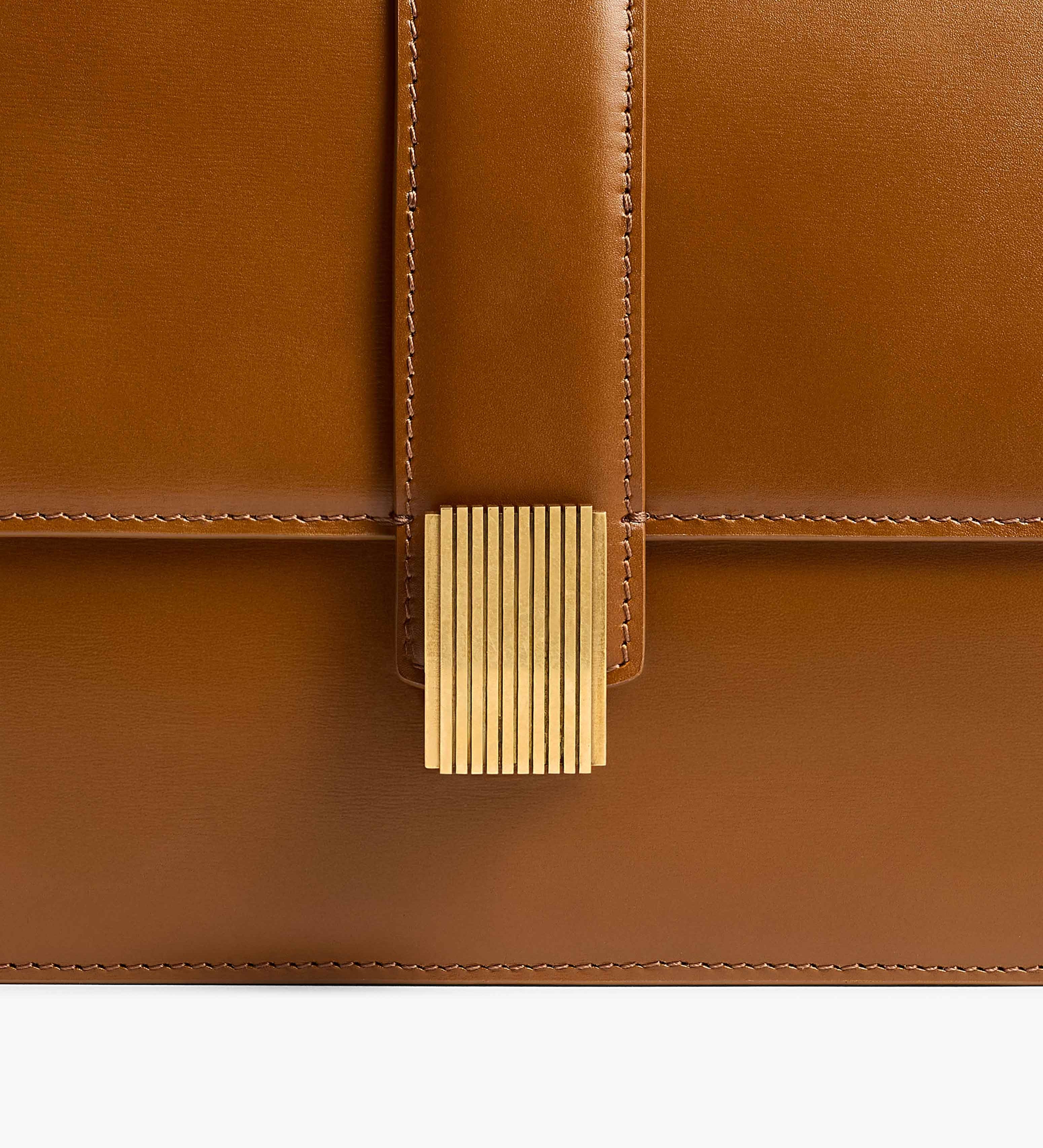 Khaite - Blake Crossbody Bag in Dark Honey Leather