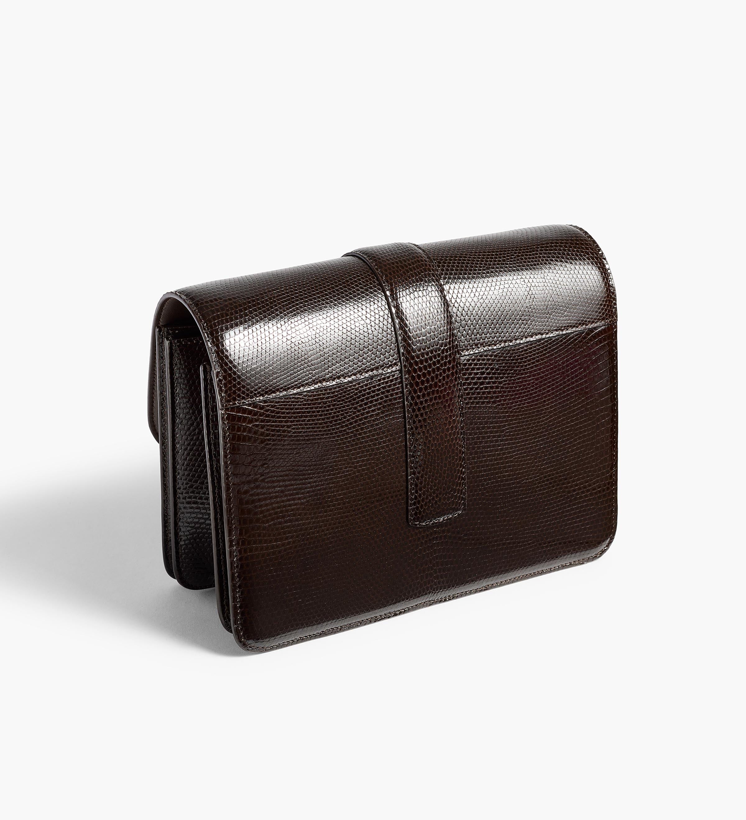 Khaite - Blake Crossbody Bag in Ebano Lizard