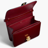 Khaite - Blake Crossbody Bag in Zebra Haircalf and Oxblood Leather